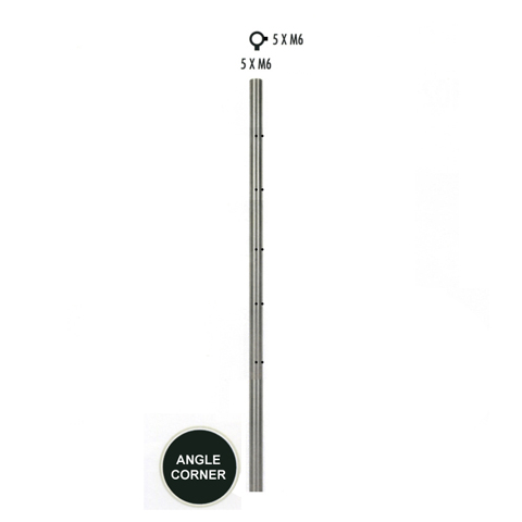 Poteau 42,4mm d'angle  l'anglaise taraud montage cble ou rond plein INOX316 IN2140 Poteaux garde-corps ou escaliers Poteaux ronds acier inox 316 IN2140