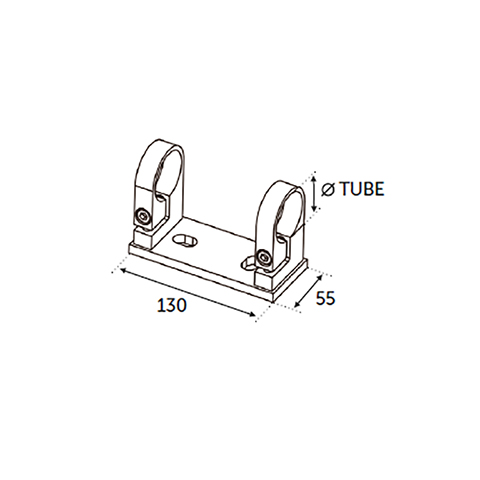 Platine support et anneau de serrage troit INOX316 IN22771 Fixations pour tubes INOX Fixation  l'anglaise IN22771