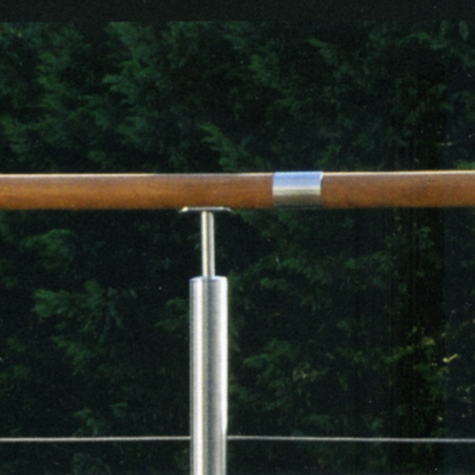 Connecteur union droit 42,4mm INOX316 pour rampes en bois IN2450 Connecteurs et finitions en INOX Connecteur INOX de main courante bois IN2450
