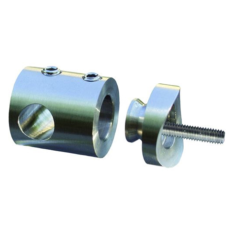 Connecteur en applique pour rond et tube 48,3mm IN2509 Connecteur en applique pour rond Pour tube ou poteau inox 304 IN2509