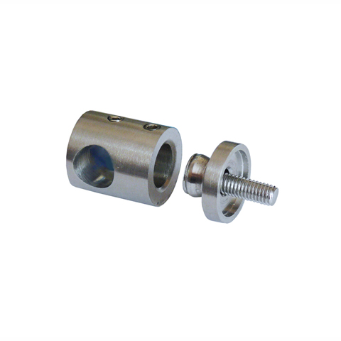 Connecteur en applique pour rond 10mm et plat ou tube carr IN2510 Connecteur applique pour rond Pour tube ou poteau inox 304 IN2510