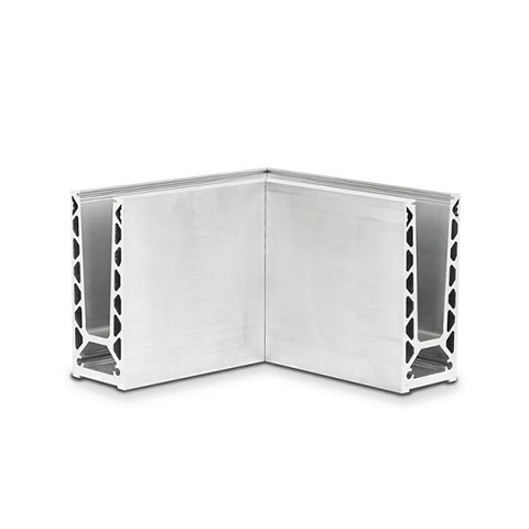 Angle intérieur ou extérieur de profilé en U aluminium pour garde corps fixation au sol IN29302 Profilés aluminium pour verres Fixation au sol IN29302