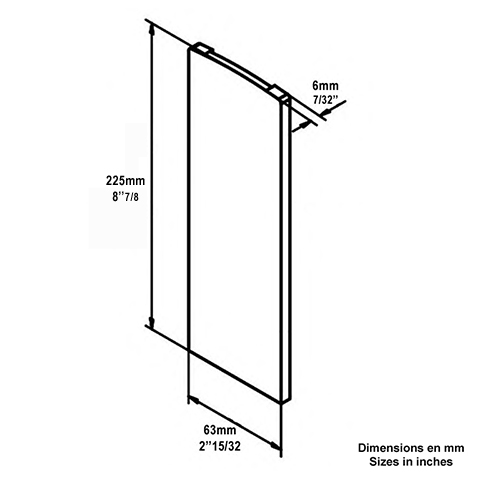 Cache de finition de profilé en U aluminium pour rampant d'escalier IN29304 Profilés aluminium pour verres Pièces pour habillage profilés IN29304