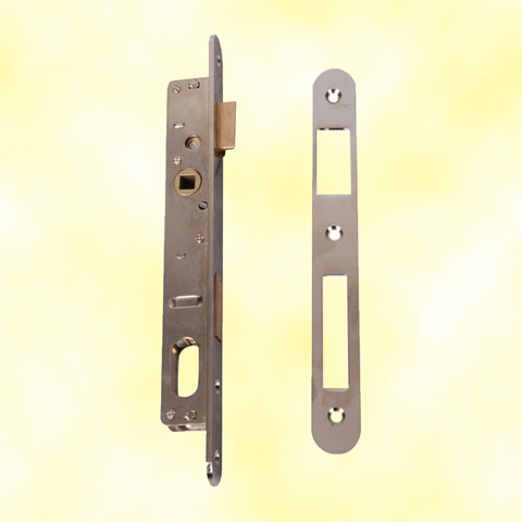 Slim Mortise lock with reversible bolt square profile minimum 25mm (1'') FN36831 Locks for gates Mortise locks for swing gates FN36831