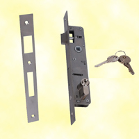 Stainless steel mortise lock with reversible bolt square profile 40mm (1,57'')