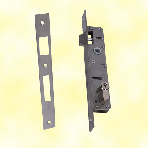 Stainless steel mortise lock with reversible bolt square profile 40mm (1,57'') FN368311 Locks for gates Mortise locks for swing gates FN368311