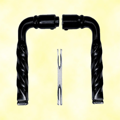 Handle pair lock matt black epoxy 115mm (3'') square spindle 75mm - 3'' FN3695 Locks accessories Handle pair FN3695
