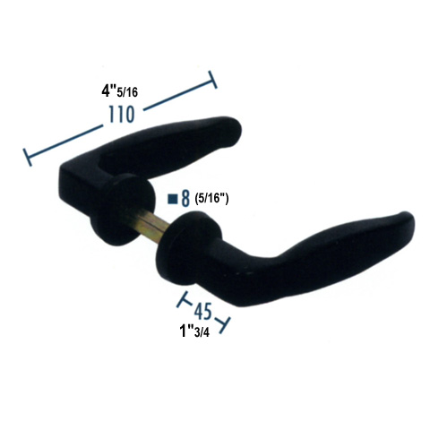 Plastic handle pair lock 110mm (4,33''-4''3/8) square spindle 8mm -5/16'' - 0,31'' FN3698 Locks accessories Handle pair FN3698