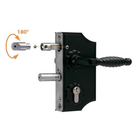 Ornemental adjustable gate lock with reversible bolt LAKY (special USA gates) FN3716 Locks Locinox for gates Adjustable lock FN3716