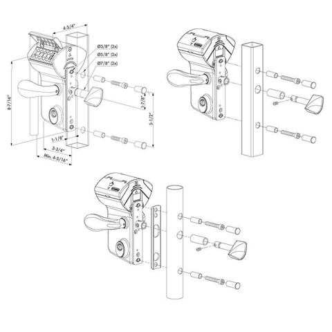 Leonardo -Mechanical code lock , LLKZ, two sided (sliding gate) FN37181 Locks Locinox for gates Mechanical code lock FN37181