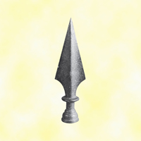 Cast iron spear point H185mm (H7.28'') (7''9/32)