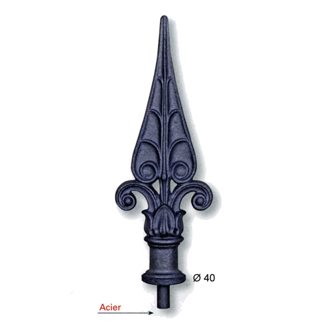 Cast iron spear point Height 240mm (H9.44'') (9''15/32) FA1615 Spear point cast iron Finials cast iron FA1615