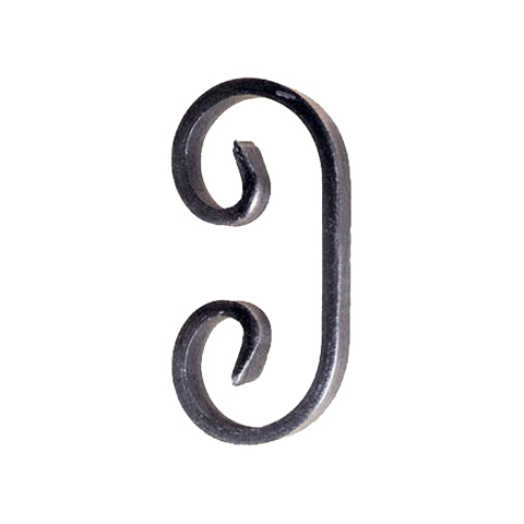 Iron scroll in C H110mm 12x6mm (H4.33'')( 0.47 x 0.24'')  (H4''5/16)(  15/32'' x 1/4'') FF2001 Scrolls in wrought iron Iron scrolls smooth ends FF2001