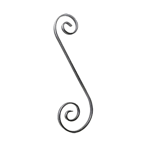 Iron scroll in S H360mm 12x6mm (H14.17'')(0.47 x 0.24'')  (H14''11/32)(  15/32'' x 1/4'') FF2012 Scrolls in wrought iron Iron scrolls smooth ends FF2012
