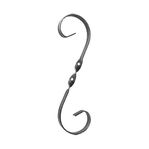 Iron scroll in S H350mm 20x5mm (H13.78'' 0.79''x 0.2'')  (H13''25/32  25/32'' x 3/16'') FF2028 Scrolls in wrought iron Iron scrolls smooth ends FF2028