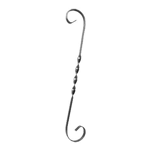 Iron scroll in S H950mm 20x5mm (H37.4'' 0.79''x 0.2'')  (H37''13/32  25/32'' x 3/16'') FF2031 Scrolls in wrought iron Iron scrolls smooth ends FF2031