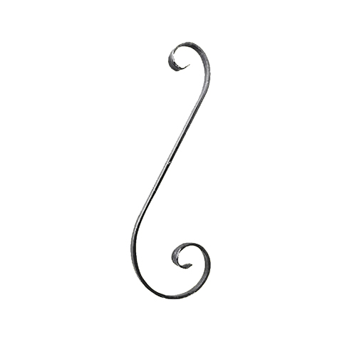 Iron scroll in S H350mm 14x6mm (H13.78'' 0.55'' x 0.24'')  (H13''25/32  9/16'' x 1/4'') FF2070 Scrolls in wrought iron Iron scrolls forged ends FF2070