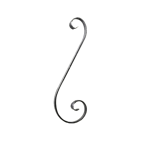 Iron scroll in S H350mm 16x6mm (H13.78'' 0.63 x 0.24'')  (H13''25/32  5/8'' x 1/4'') FF2071 Scrolls in wrought iron Iron scrolls forged ends FF2071