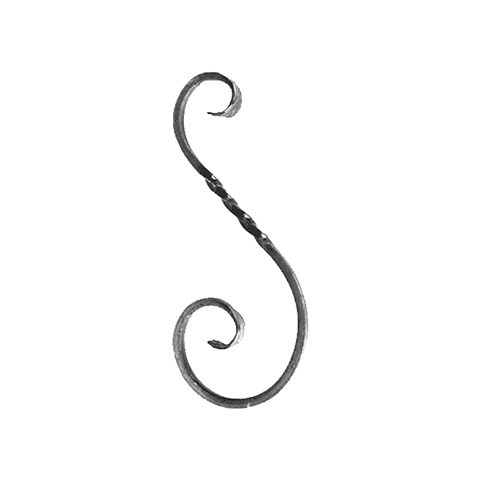 Iron scroll in S H250mm 8x8mm (H9.84'' 0.32'' x 0.32'')  (H9''27/32  5/16'' x 5/16'') FF2088 Scrolls in wrought iron Iron scrolls forged ends FF2088