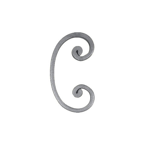 Scroll end core in C H117mm 16x6mm (4.61''- 0.63 x 0.24'')  (H4''9/16 - 5/8'' x 1/4'') FF2196 Scrolls in wrought iron Iron scrolls ends core FF2196