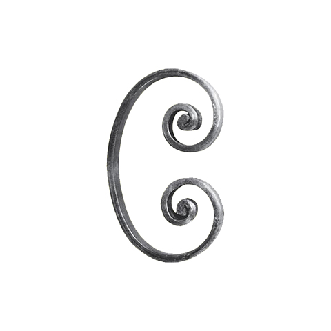 Scroll end core in C H150mm 14x6mm (H5.91'')(6'' 0.55'' x 0.24'')  (H5''29/32)(  9/16'' x 1/4'') FF2197 Scrolls in wrought iron Iron scrolls ends core FF2197