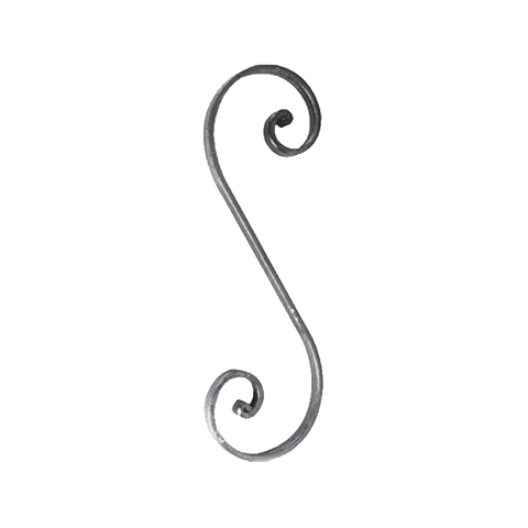 Scroll end core in S H300mm 14x6mm (H11.81''- 0.55'' x 0.24'')  (H11''13/16 - 9/16'' x 1/4'') FF2198 Scrolls in wrought iron Iron scrolls ends core FF2198