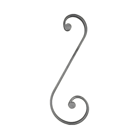 Scroll end core in S H380mm 20x8mm (H14.96''- 0.79''x 0.32'')  (H14''31/32''- 25/32'' x 5/16'') FF2199 Scrolls in wrought iron Iron scrolls ends core FF2199