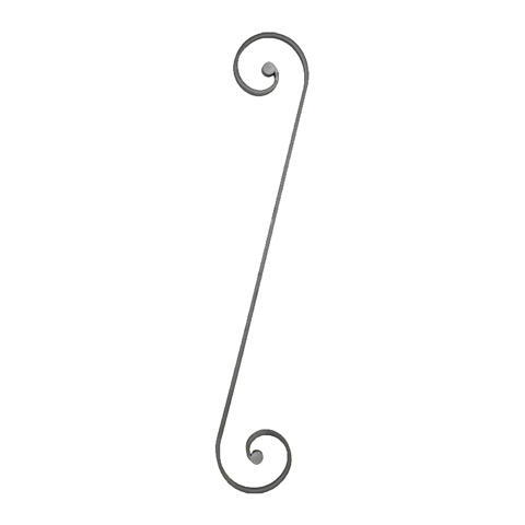 Scroll end core in S H820mm 20x8mm (H32.28'')( 0.79''x 0.32'')  (H32''9/32)(  25/32'' x 5/16'') FF2204 Scrolls in wrought iron Iron scrolls ends core FF2204