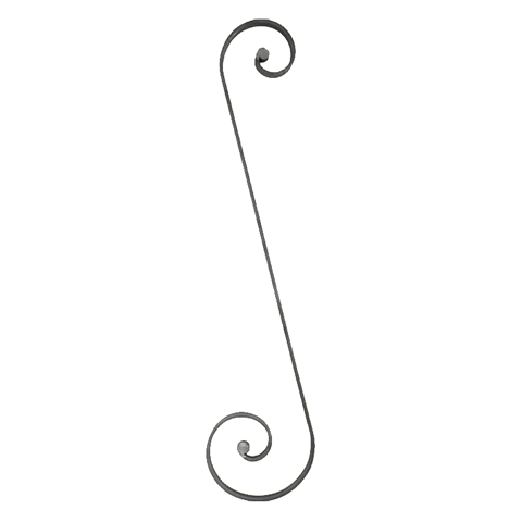 Scroll end core in S H930mm 20x8mm (H36.6'' 0.79''x 0.32'')  (H36''21/32  25/32'' x 5/16'') FF2205 Scrolls in wrought iron Iron scrolls ends core FF2205