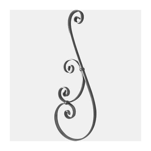 Aluminium scroll in S H720mm 20x6mm (H28.35'' 0.79''x 0.2'')  (H28''11/32  25/32'' x 1/4'') FF2246 Scrolls in wrought iron Iron scrolls assembled FF2246