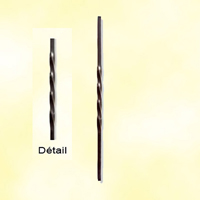 Twisted iron baluster H600mm 12mm (H23.62''-0.47'')  (H23''5/8  - 15/32'')