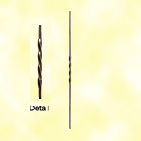 Twisted iron baluster H1000mm 12mm (H39.37'' -0.47'')  (H39''3/8 -5/32'')