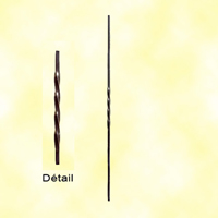 Twisted iron baluster H1200mm 12mm (H47.24''-0.47'')  (H47''1/4 -15/32'')