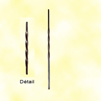 Twisted iron baluster H1000mm 16mm (H39.37''-0.63'')  (H39''3/8 -5/8'')