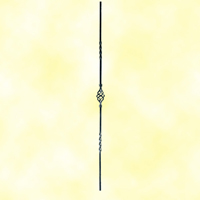 Assembled iron baluster with pine H900mm 12mm (H35.43''-0.47'')  (H35''7/16 -15/32'')