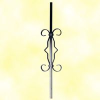 Baluster with decorations H900mm 12mm (H35.43'' 0.47'')  (H35''7/16  15/32'')