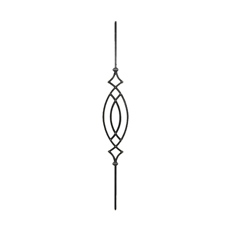 Art deco baluster H900mm 12mm (H35.43''- 0.47'')  (H35''7/16 - 15/32'') FG2674 Baluster wrought iron Forged iron balusters FG2674