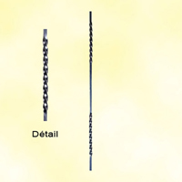 Twisted iron baluster H1000mm 14mm (H39.37'' 0.55'')  (H39''3/8  9/16'')