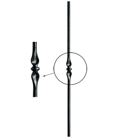Newel in forged iron H1200mm 25mm (H47.24'' 0.98'')  (H47''1/4  15/16'') FH2822 Newel in wrought iron Newels in forged iron FH2822