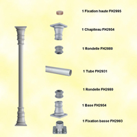 Smooth newel in column H3000mm 80mm (H118.11'' 3.15'')  (H118''5/32  3''5/32)