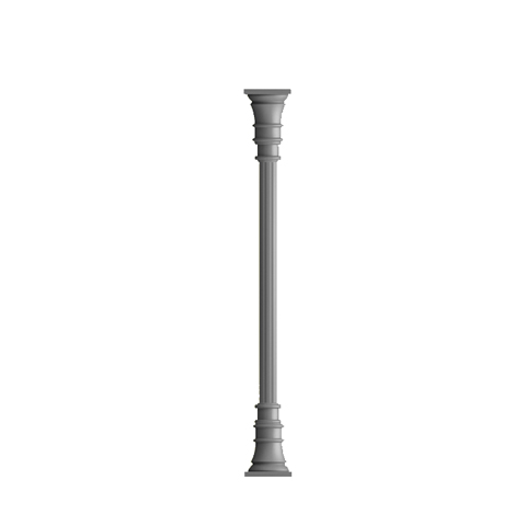 Fluted newel in column H2500mm 80mm (H98.42'' 3.15'')  (H98''7/16  3''3/32) FH3123 Newel and post column Fluted post column cast aluminium FH3123