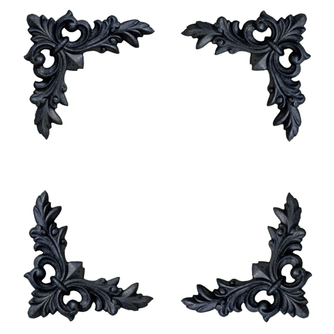 Cast iron decorative angle H130 x 130mm (5.15''x5.15'') (5''5/32 x 5''5/32) FL3336 Palmettes and rosettes Cast iron decorative angle FL3336