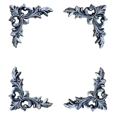 Galvanized decorative angle L130mm (5.15''-5''1/8) FL3399 Palmettes and rosettes Decorative cast iron galvanized FL3399