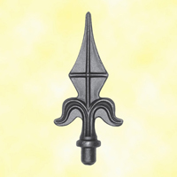 fer de lance - Pointe de lance 155mm diamtre 16mm en forme de fleur de lys fer estamp