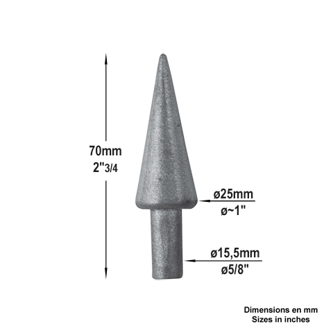 Pointe de lance aluminium 15,5mm FA1674 Pointe de lance Aluminium FA1674