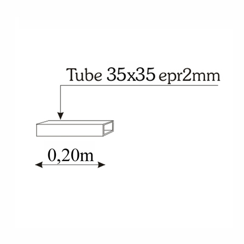 Tube pour abouter des tubes de pergolas section 35x35mm longueur 20cm