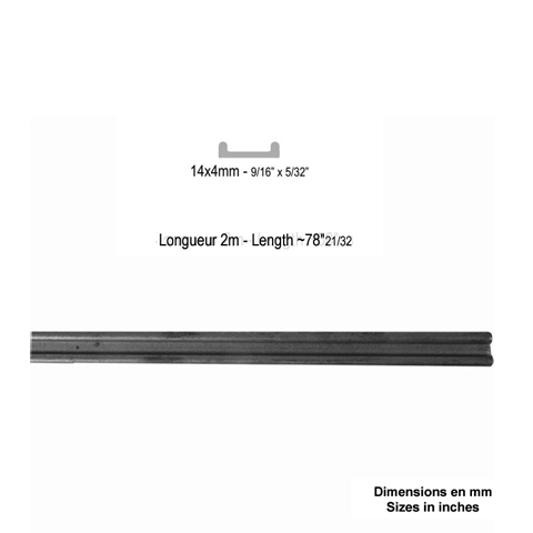 Profil pour collier 14x5mm lgr 2m 2 bosse latrales en acier FM3459 Profil  collier de serrage profil FM3459