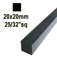 Barre profilée carré 20x20mm longueur 2m lisse en acier laminé brut