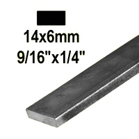 Barre profile plate 14x6mm longueur 2m lisse en acier lamin brut