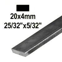 Barre profile plate 20x4mm longueur 3m lisse en acier lamin brut